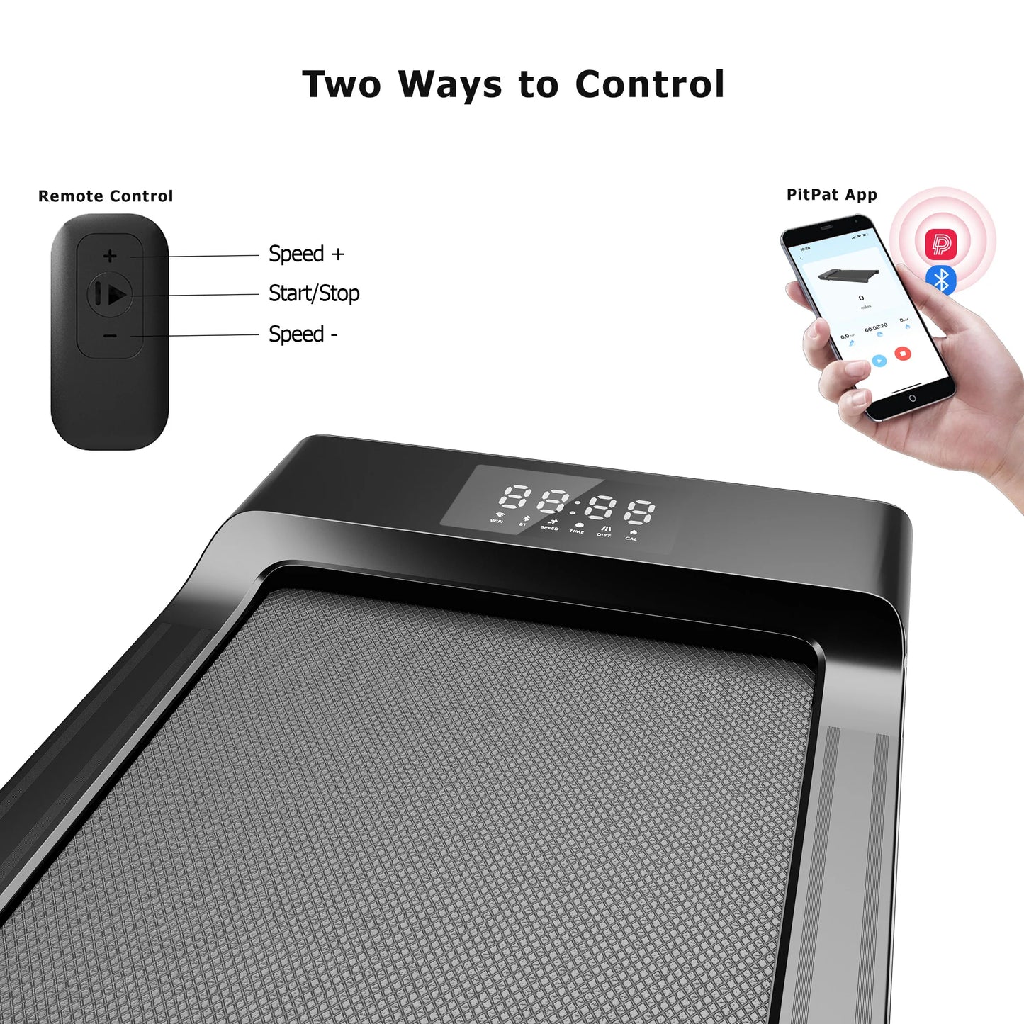 BA03 Smart Walking Pad Under Desk Treadmill with remote control Black